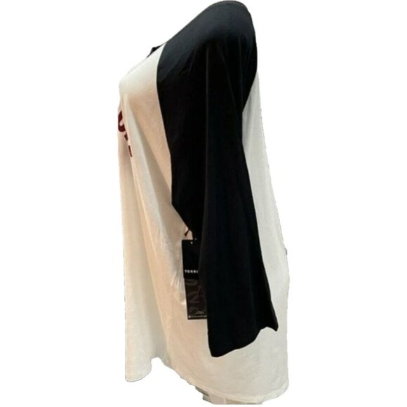 Disney +4 White/Black Minnie Mouse Headshot Graphic 3/4 Raglan Sleeve T-Shirt - Picture 5 of 6